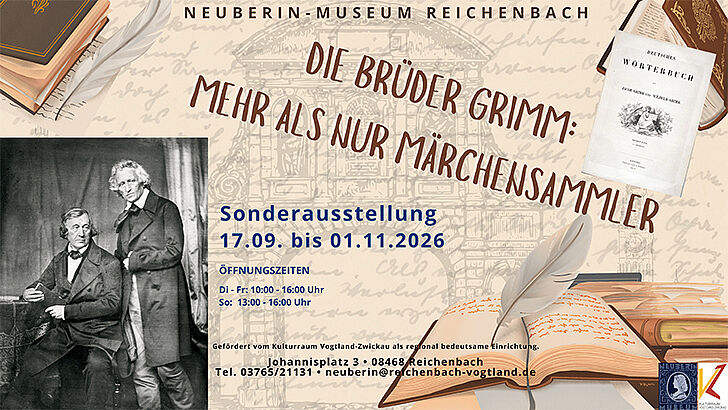 Ausstellung im Neuberin-Museum "Die Brüder Grimm"