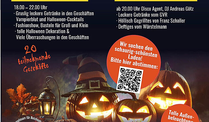 Halloween-Einkaufsnacht mit Shoppen und Musik